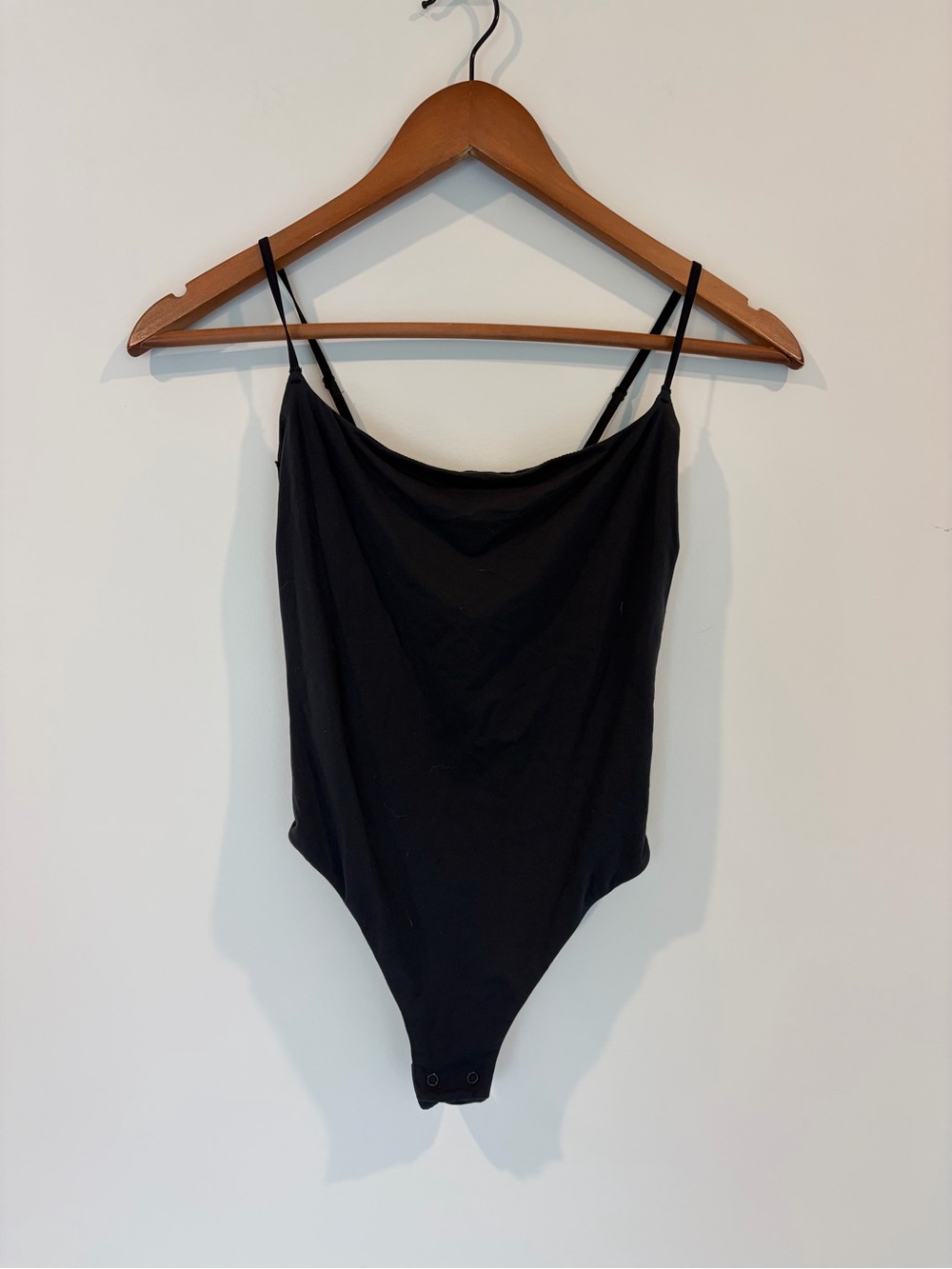 SKIMS Black Spaghetti-Strap Bodysuit